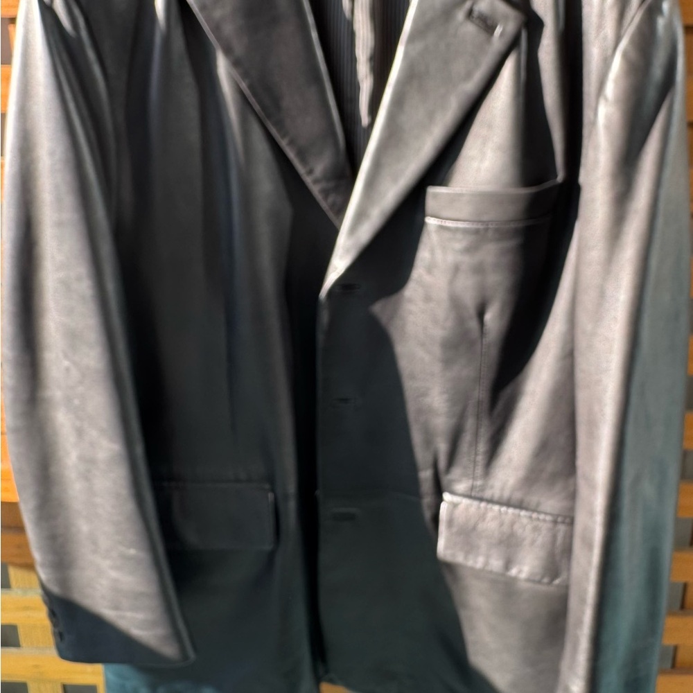 Salvatore Ferragamo Black Leather Jacket